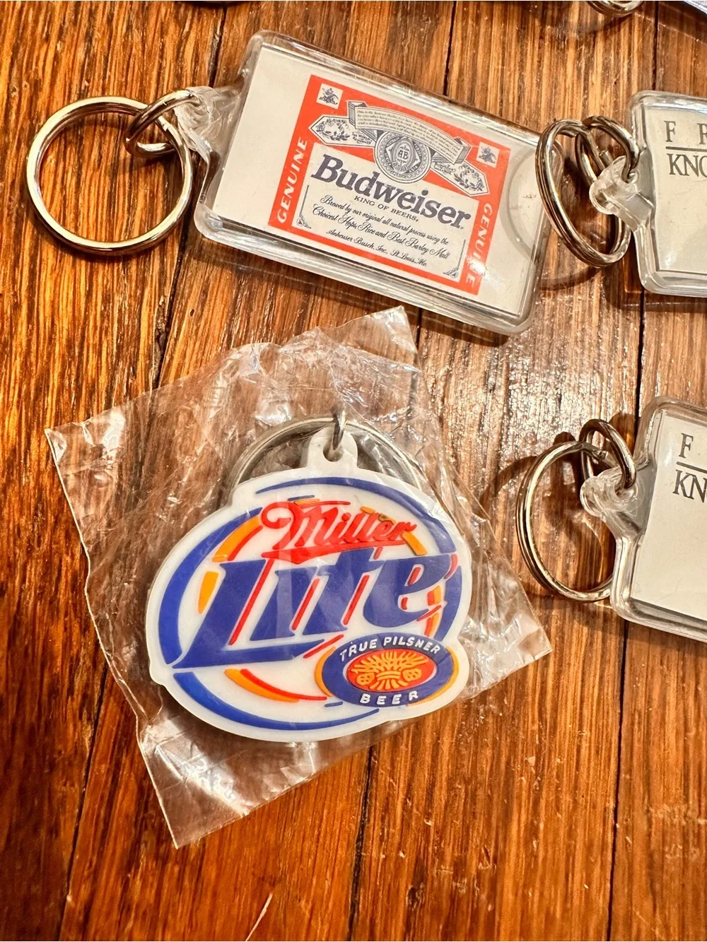 Vintage Assortment of 8 Budweiser Bud Lite Miller Lite Air Force Keychains